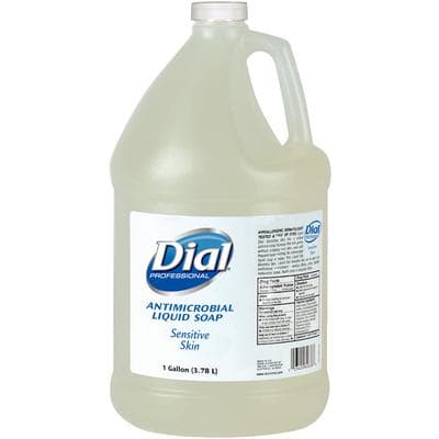Dial Professional Sensitive Skin Antimicrobial Liquid Hand Soap, 0.15% Triclosan, Light Floral, Clear, 1 Gallon Refill Bottle, 82838 thumbnail 7