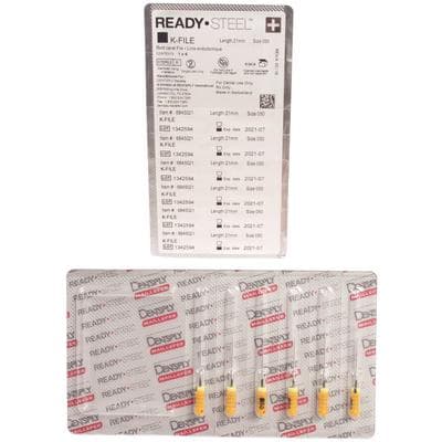Dentsply Maillefer READYSTEEL K-File, Size #50, 21mm, Yellow, Sterile, 6/Pack, 6845021 thumbnail 9