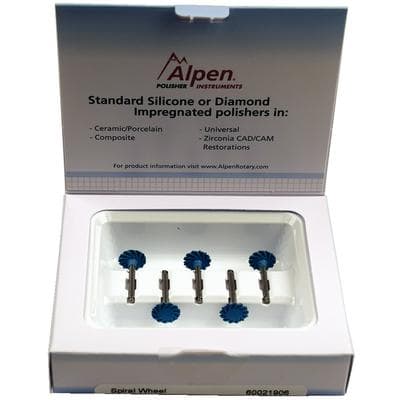 Alpen ShapeGuard Composite Plus Polishers, Step 2, 110 mm, Spiral Wheel, RA Shank, 5/Pkg, 24SG110RA thumbnail 13
