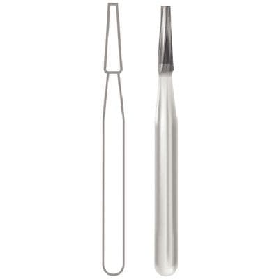 Midwest Operative Carbide Bur #170, FG, Tapered Fissure, Flat End, 1.0 mm Diameter, 3.7 mm Length, 6 Flutes, 100/Bag, 386222 thumbnail 9