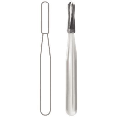 Midwest Operative Carbide Bur #1157, Straight Fissure, Round End (Straight Dome), FG Short Shank, 1.0 mm Diameter, 3.7 mm Length, 6 Flutes, 100/Bag, 386456 thumbnail 10