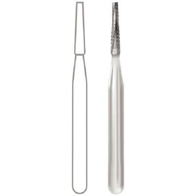 Midwest Operative Carbide Bur #700-L, FG, Tapered Fissure, Flat End, Crosscut, 6 Flutes, 1.0 mm Diameter, 4.9 mm Length, 10/Pkg, 389249 thumbnail 11