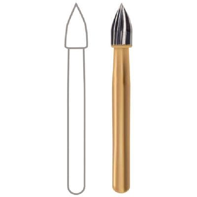 Midwest Trimming and Finishing Carbide Bur, FG - Flame 12 Blade, #7106, 1.8 mm Diameter, 3.6 mm Length, 10/Pkg, 389514 thumbnail 11