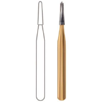Midwest® #1970 FG Carbide Bur, Taper Dome End Fissure Crosscut, 1.0 mm Diameter, 3.7 mm Length, 10/Pkg, 389561 thumbnail 9