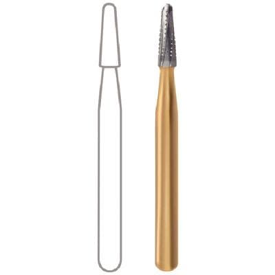 Midwest® Specialty Metal Cutting Burs, FG - Taper Dome End Fissure Crosscut, #1971, 1.2 mm Diameter, 3.7 mm Length, 10/Pkg thumbnail 3