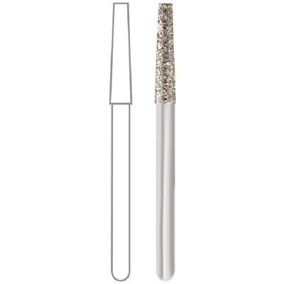 Midwest ONCE Sterile Diamond Bur 848-018M, Medium Grit, Taper Flat End, Friction Grip, 1.8 mm Diameter, 10.0 mm Length, 25/Pk thumbnail 6