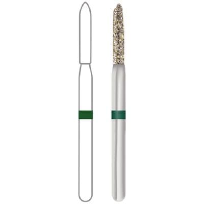 Midwest ONCE Sterile Single-Use Diamond Bur, 878-012C, Coarse, Cylinder Beveled, Friction Grip, 1.2 mm Diameter, 8.0 mm Length, 25/Pk, 1878012C thumbnail 6