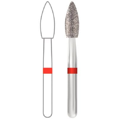 Midwest Once Single-Use Sterile Diamond Bur, FG, Fine Grit, Football Shape, #368-023F, 2.3 mm Diameter, 5.2 mm Length, 25/Pk, 1368023F thumbnail 15