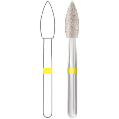 Midwest Once Single Use Diamond Bur, FG, Extra Fine, Football, #368/023, 2.3 mm Diameter, 5.2 mm Length, 25/Pkg, 1368023SF thumbnail 14