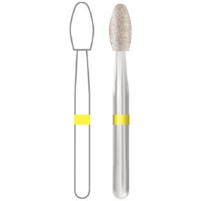 Midwest Once Single Use Diamond Bur – FG, Extra Fine, Football/Egg Shape, #379-023SF, 2.3 mm Diameter, 4.25 mm Length, 25/Pkg thumbnail 12