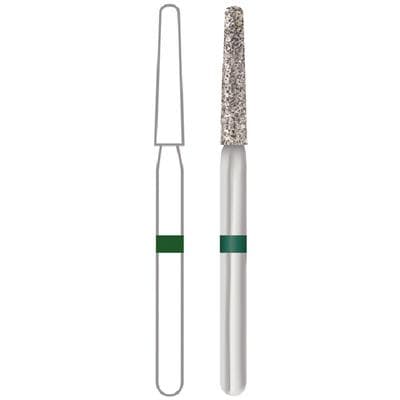 Midwest® Multi-Use Diamond Bur FG #850-016C, Coarse Grit, Taper Long Round End, 1.6 mm Diameter, 10.0 mm Length, Friction Grip, 5/Pkg, 471175 thumbnail 9