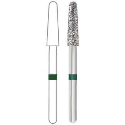 Midwest® Multi-Use Diamond Bur FG, Coarse, Taper Round End Long, #850-023C, 2.3 mm Diameter, 10.0 mm Length, 5/Pkg, 471177 thumbnail 7