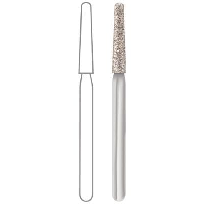 Midwest® #850/016 Medium Multi-Use Diamond Taper Round Long FG Bur, Friction Grip, 1.6 mm Diameter, 10.0 mm Length, 5/Pkg thumbnail 5