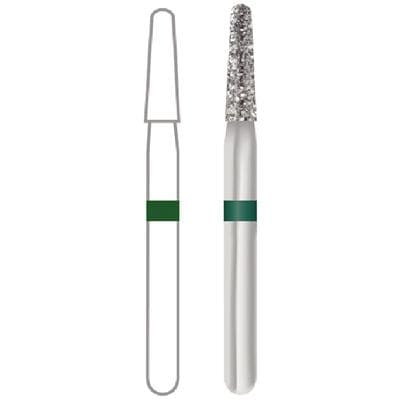 Midwest® #855/016 Coarse Multi-Use Diamond Bur, Taper Round End, Friction Grip Short Shank, 1.6 mm Diameter, 6.0 mm Length, Green Ring, 5/Pkg thumbnail 6