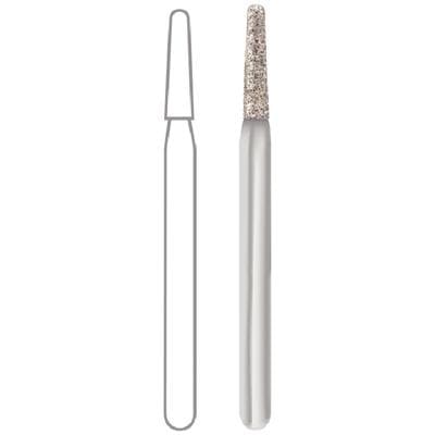 Midwest® #855/014 Medium Multi-Use Diamond Taper Round End FG Bur, 1.4 mm Diameter, 6.0 mm Length, Friction Grip, 5/Pkg thumbnail 5