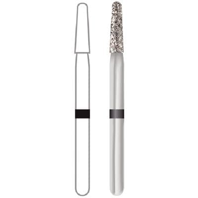 Midwest® Multi-Use Diamond Bur FG, Super Coarse, Taper Round End, #855, 1.6 mm Diameter, 6.0 mm Length, Friction Grip, 5/Pkg thumbnail 6