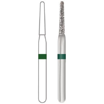 Midwest® Multi-Use Diamond Bur, FGSS, Taper Round End, Coarse, #856-012C, 1.2 mm Diameter, 8.0 mm Length, Green Ring, 5/Pkg, 471221 thumbnail 7