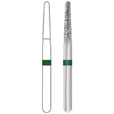 Midwest® Multi-Use Diamond Bur, FGSS, Taper Round End, Coarse, #856-014C, 1.4 mm Diameter, 8.0 mm Length, Green Ring, 5/Pkg, 471222 thumbnail 7