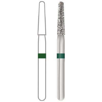 Midwest® Multi-Use Diamond Bur, FGSS, Taper Round End, Coarse, #856/016, 1.6 mm Diameter, 8.0 mm Length, Green Ring, 5/Pkg, 471223 thumbnail 7