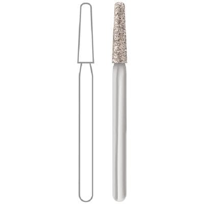 Midwest® #856/018 Medium Multi-Use Diamond Taper Round FG Bur, Friction Grip, 1.8 mm Diameter, 8.0 mm Length, 5/Pkg thumbnail 6