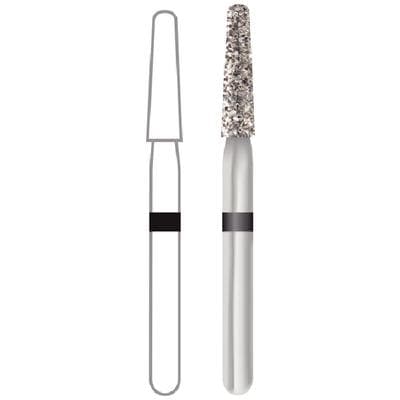 Midwest® #856/018 Super Coarse Multi-Use Diamond Bur, Taper Round End, Friction Grip Short Shank, 1.8 mm Diameter, 8.0 mm Length, 5/Pkg thumbnail 6