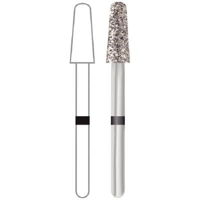 Midwest Diamond Bur FG 856-025SC, Super Coarse, Round End Taper, Friction Grip, 2.5 mm Diameter, 8.0 mm Length, 5/Pk thumbnail 8