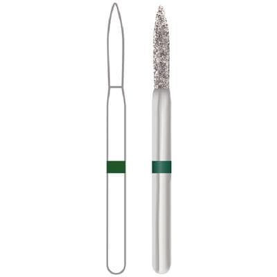 Midwest Multi-Use Diamond Bur #862-012C, Coarse Grit, Flame Shape, Friction Grip, 1.2 mm Diameter, 8.0 mm Length, 5/Pk thumbnail 7