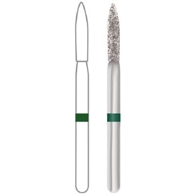 Midwest Multi-Use Diamond Bur 862-014C, FG Flame, Coarse Grit, 1.4 mm Diameter, 8.0 mm Length, 5/Pk, 471272 thumbnail 8