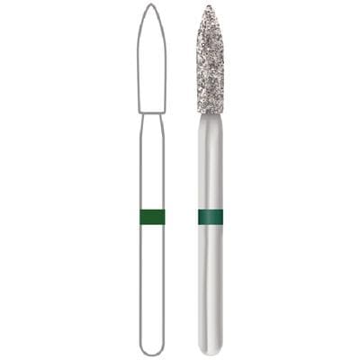 Midwest Multi-Use Diamond Bur 862-016C, Coarse Grit, Flame Shape, Friction Grip, 1.6 mm Diameter, 8.0 mm Length, 5/Pkg, 471273 thumbnail 10