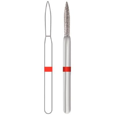 Midwest Multi-Use Diamond Bur #862-010F, Fine Grit, Flame Shape, Friction Grip, 1.0mm Diameter, 8.0mm Length, 5/Pk thumbnail 8