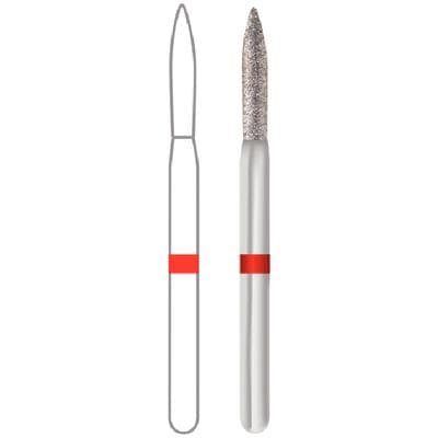 Midwest Multi-Use Diamond Bur FG #862-012F, Fine Grit, Flame Shape, Friction Grip, 1.2 mm Diameter, 8.0 mm Length, 5/Pkg thumbnail 8