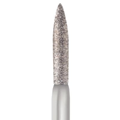 Midwest Multi-Use Diamond Bur #862-012F, Fine Grit, Flame Shape, Friction Grip Short Shank, 1.2mm Diameter, 8.0mm Length, 5/Pk thumbnail 7