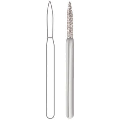 Midwest® #862/010 Medium Multi-Use Diamond Flame FG Bur, 1.0 mm Diameter, 8.0 mm Length, 5/Pkg thumbnail 7