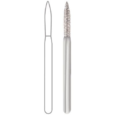 Midwest® Multi-Use Diamond Bur FG #862-012M, Medium Grit, Flame Shape, 1.2 mm Diameter, 8.0 mm Length, Friction Grip, 5/Pkg thumbnail 8