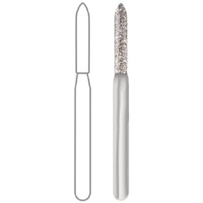 Midwest® #878/012 Medium Multi-Use Diamond Bur, Cylinder Modified Bevel End, Friction Grip Short Shank, 1.2 mm Diameter, 8.0 mm Length, 5/Pkg thumbnail 6