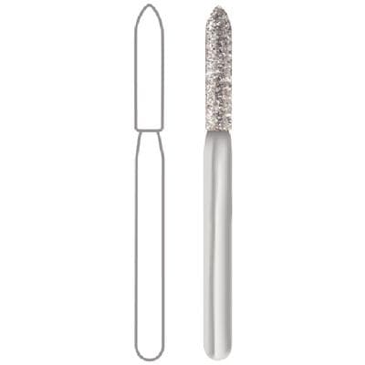 Midwest® Multi-Use Diamond Bur #878/014M, FGSS, Cylinder Modified Bevel End, Medium Grit, 1.4 mm Diameter, 8.0 mm Length, 5/Pkg thumbnail 5