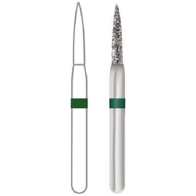 Midwest Multi-Use Diamond Bur #888/012, Coarse Grit, Flame Shape, Friction Grip Short Shank, 1.2 mm Diameter, 8.0 mm Length, 5/Pk thumbnail 8