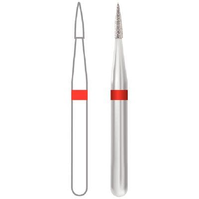 Midwest Multi-Use Diamond Bur #889-010F, Fine Grit, Flame Shape, Friction Grip, 1.0 mm Diameter, 4.0 mm Length, 5/Pk thumbnail 7