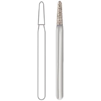 Midwest® Multi-Use Diamond Bur FG, Medium Grit, Taper Modified Bevel, #877K-014M, 1.4 mm Diameter, 6.0 mm Length, Friction Grip, 5/Pkg thumbnail 5