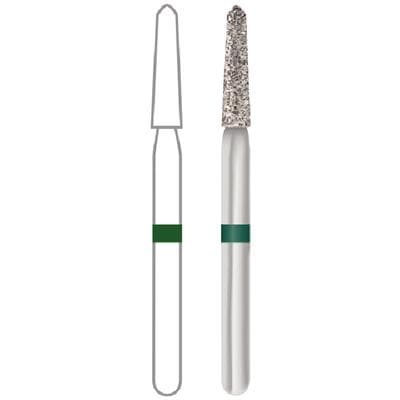 Midwest® Multi-Use Diamond Bur FG, Coarse, Taper Modified Bevel, #878K-016C, 1.6 mm Diameter, 8.0 mm Length, 5/Pkg, 471326 thumbnail 9