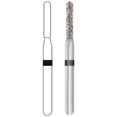 Midwest Multi-Use Diamond Bur FGSS, KS1 Cylinder Round End, Super Coarse, Black Ring, 1.2 mm Diameter, 7.2 mm Length, 5/Pkg thumbnail 7