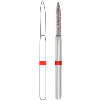 Midwest Multi-Use Diamond Bur FG 863-012F, Fine Grit, Flame Shape, 1.2 mm Diameter, 10.0 mm Length, 5/Pk thumbnail 6
