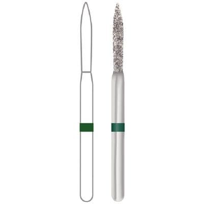 Midwest® Multi-Use Diamond Bur FG, Coarse, Flame, #863/012, 1.2 mm Diameter, 10.0 mm Length, Friction Grip, 5/Pkg, 471518 thumbnail 8