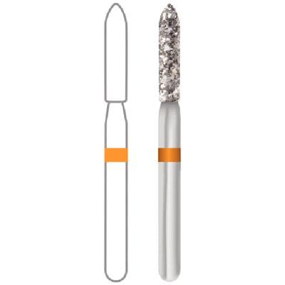 Midwest Multi-Use Diamond Bur FG 878-014UC, Ultra Coarse, Cylinder Modified Bevel, Friction Grip Short Shank, 1.4mm Diameter, 8.0mm Length, 5/Pk thumbnail 7