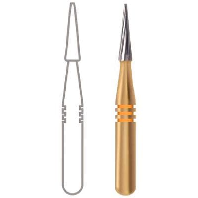 Midwest Esthetic Finishing Carbide Bur, Taper 12 Blade, #7611, Friction Grip Short Shank, 1.0 mm Diameter, 3.9 mm Length, 10/Pkg, 379128 thumbnail 7