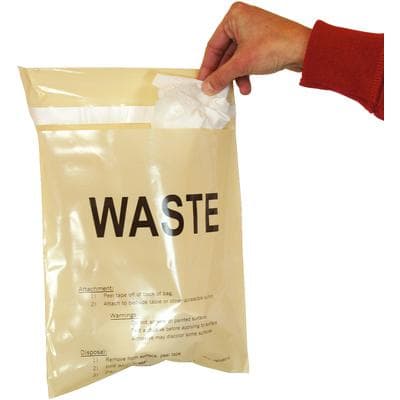 Unimed Waste Stick-On Bags, Beige, 9" x 10", 1.4 Quart, 2 mil, 100/Pkg thumbnail 2