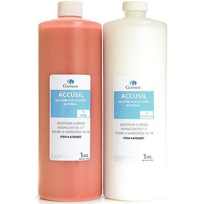 Accusil Platinum Silicone Duplicating Material Set, Peach, 2 x 1 kg (Activator & Base) thumbnail 2