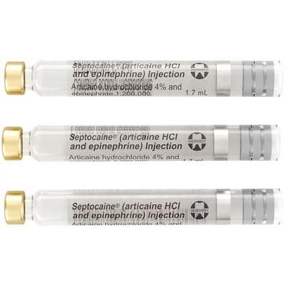 Septocaine Articaine HCl 4% and Epinephrine 1:200,000 Dental Anesthetic Cartridges, 1.7 mL, 50/Box, Silver, 01A1200 thumbnail 19