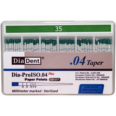 DiaDent Dia-ProISO GT Paper Points, .04 Taper, #35, Millimeter Marked, Spillproof, Green, 100/Pack, MP210-607 thumbnail 11
