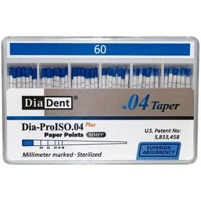 DiaDent Dia-ProISO GT Absorbent Paper Points, .04 Taper, #60, mm-Marked, Blue, Spillproof Pack of 100 thumbnail 7
